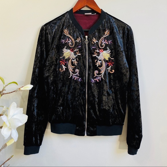 Somedays Lovin velvet embroidery bomber jacket - Picture 3 of 7